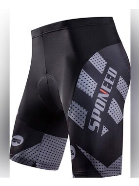 Sponeed Men’s XL Padded Road Cycling Biking Shorts Black & Gray